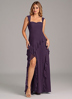 Azazie Sloane Bridesmaid Dresses Plum A-Line Sweetheart Neckline Chiffon Dress image1