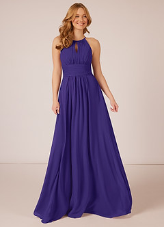 Azazie Bonnie Bridesmaid Dresses Regency A-Line Keyhole Ruched Chiffon Dress image1