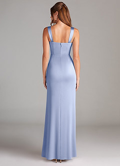 Azazie Denice Bridesmaid Dresses Ice Sheath Pleated Stretch Satin Dress image2