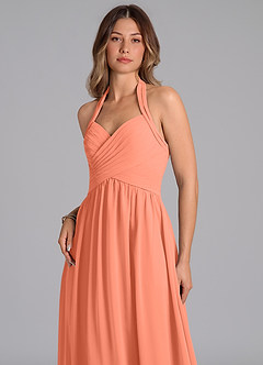 Azazie Darlyn Bridesmaid Dresses Sunset A-Line Pleated Chiffon Dress image7