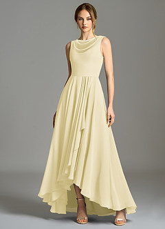 Azazie Wonderland Abiti da Damigella Abito A-Line in Chiffon Plissettato Sorbetto Al Limone image1