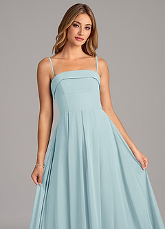 Azazie Lucienne Abiti da Damigella Abito Convertibile A-Line in Chiffon Senza Cinturino Sea Glass image7