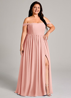 Azazie Calianna Bridesmaid Dresses Rosette A-Line Off the Shoulder Chiffon Convertible Dress image13