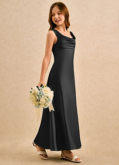 Azazie Raspberry Girls Formal Flower Girl Klänningar Klä A-Line i Stretch Satin Plisserad image3