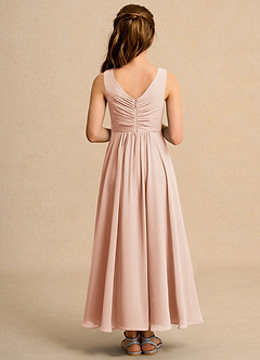 Azazie Ducky Junior Formal Sukienki dla dziewczynek sypiących kwiaty Linia A Pofałdowany Szyfon Długość kostki Sukienka image2