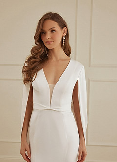 Christian Siriano Bridal for Azazie 2001 Wedding Dresses Diamond White Champagne Mermaid Crepe Back Satin Dress image8