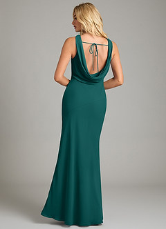 Azazie Rylina Bridesmaid Dresses Peacock Mermaid Pleated Chiffon Dress image6