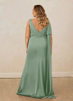 Christian Siriano Bridal for Azazie 1011 Brautjungfernkleider Meerjungfrau-Linie Schleifen Stretch-Satin Kleid Matcha image19