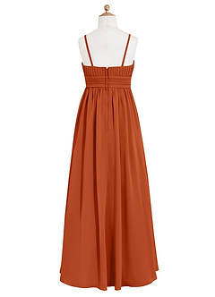 Azazie Astrid Junior Burnt Orange A-Line Floral Chiffon Dress image8