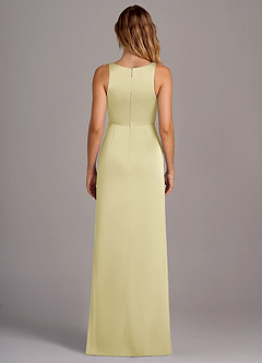 Azazie Wrenlee Bridesmaid Dresses Lemon Sorbet A-Line Stretch Satin Dress image7