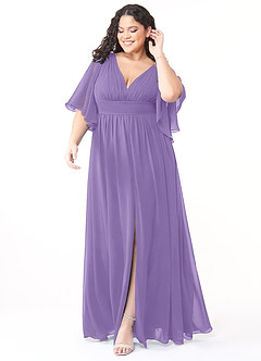 Azazie Temeka Bridesmaid Dresses Tahiti A-Line Ruched Chiffon Dress image7