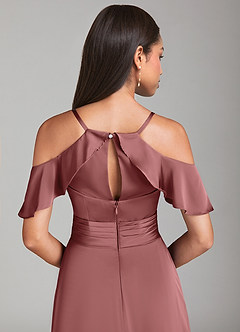 Azazie Dakota Brautjungfernkleider A-Linie Schulterfrei Stretch-Satin Kleid Amethyst image6