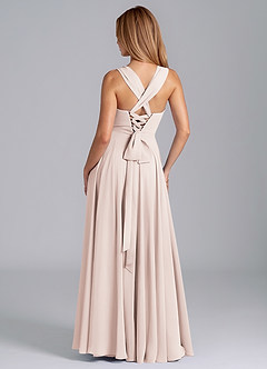 Azazie Darana Bridesmaid Dresses Rose Petal A-Line Corset Chiffon Dress image7