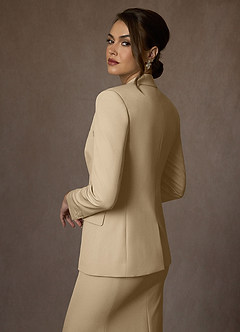 front Kennedy Champagne Completo giacca elasticizzata strutturata e abito elegante