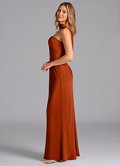 Azazie Lusinda Bridesmaid Dresses Paprika Mermaid Strapless Stretch Satin Dress image5