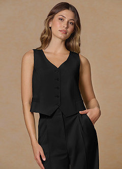 front Rowan Black Refined Weave Performance vest