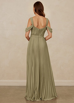 Christian Siriano Bridal for Azazie 1013 Bridesmaid Dresses Moss Green A-Line Off the Shoulder Chiffon Dress image3