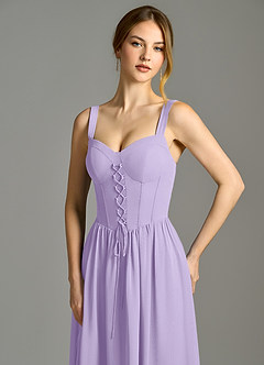 Azazie Porscha 신부 들러리 드레스 A라인 스윗하트 네크라인 쉬폰 바닥 길이 드레스 image2