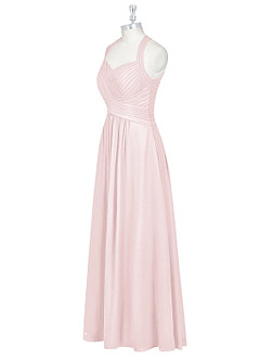 Azazie Claudia Robes de demoiselle d'honneur Robe Trapèze en Mousseline de soie Encolure en Forme de Cœur Rose Pâle image9