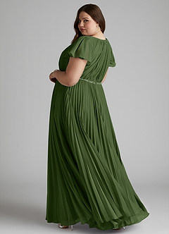 Azazie Kara Modest Bridesmaid Dresses A-Line Pleated Chiffon Floor-Length Dress image11