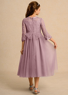 Azazie Lamb Girl Jurken voor bloemenmeisjes Baljurk Jurk van Kant Stoffige Roos image2