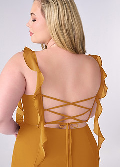 Barbie ♥ Azazie Bridesmaid Dresses Butterscotch Mermaid Corset Chiffon Dress image10