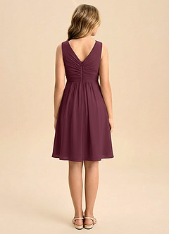 Azazie Skyla Junior Linia A Pofałdowany Szyfon Mini Młodsza druhna Sukienka image2