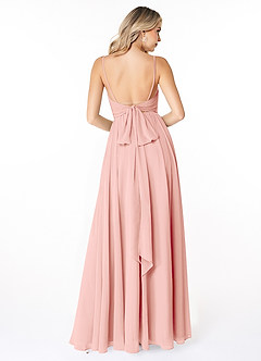 Azazie Gracie Robes de demoiselle d'honneur Robe Trapèze en Mousseline de soie Plissée Rosette image5
