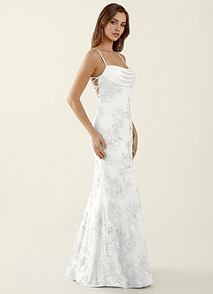 Bellatrix White 3D Flowers Corset Mermaid Lace Up Back Prom Dress image3