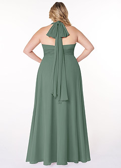 Azazie Fifi Bridesmaid Dresses Eucalyptus A-Line Strapless Chiffon Convertible Dress image13