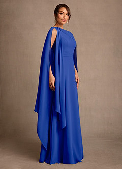 Azazie Liddie Mother of the Bride Dresses Royal Blue A-Line Pleated Chiffon Dress image2
