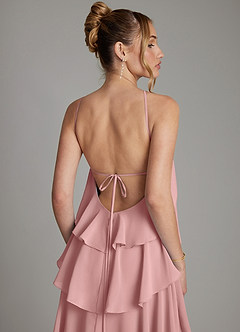 Azazie Deena Abiti da Damigella Abito A-Line in Chiffon Drappeggiato Rosa Polverosa image6