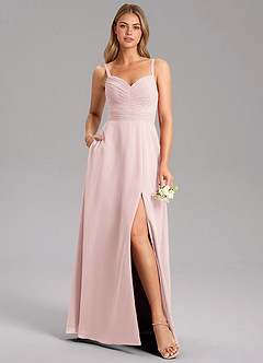 Azazie Terese Brautjungfernkleider A-Linie Plissee Chiffon Kleid Zartrosa image6