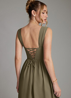 Azazie Caterina Abiti da Damigella Abito A-Line in Chiffon Corsetto Willow Green image2