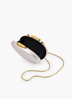 front Pearlescent Round Acrylic Clutch