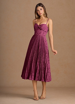 Annie Mulberry Pleated Midi Dress image6