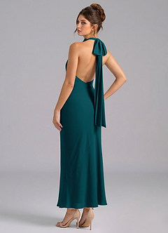 Azazie Velli Suknie dla druhen Syrena Wysoka Kołnierz Szyfon Długość kostki Sukienka image6