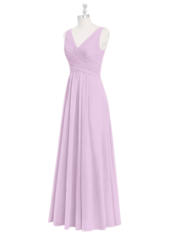 Azazie Flora Robes de demoiselle d'honneur Robe Trapèze en Mousseline de soie Plissée Frostiges Flieder image9