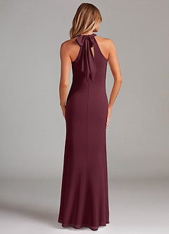Azazie Doretta Bridesmaid Dresses Cabernet Mermaid Pleated Chiffon Dress image2