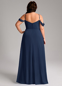 Azazie Marley Bridesmaid Dresses Dark Navy A-Line Off the Shoulder Chiffon Convertible Dress image12