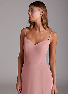 Azazie Marley Bridesmaid Dresses Dusty Rose A-Line Off the Shoulder Chiffon Convertible Dress image7