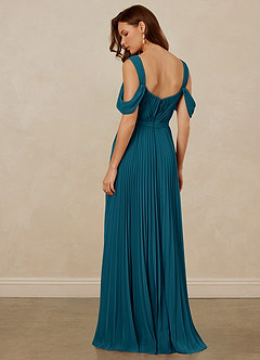 Christian Siriano Bridal for Azazie 1013 Bridesmaid Dresses Ink Blue A-Line Off the Shoulder Chiffon Dress image4