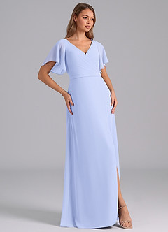 Azazie Ambrosia Bridesmaid Dresses Lavender A-Line Pleated Chiffon Dress image4