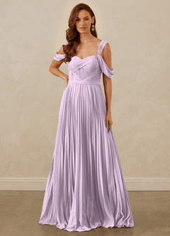 Christian Siriano Bridal for Azazie 1013 Bridesmaid Dresses Frosted Lilac A-Line Off the Shoulder Chiffon Dress image8