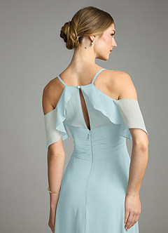 Azazie Dakota Bridesmaid Dresses Mist A-Line V-Neck Pleated Chiffon Dress image6