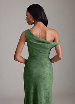 Azazie Emerson Vestidos de madrinha de casamento Vestido Eucalipto de Esgotamento Floral de sereia com Fora do ombro image7