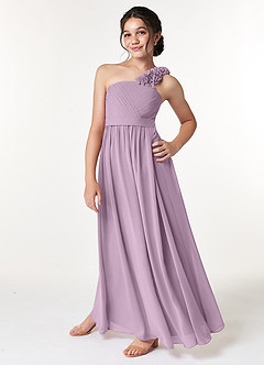 Azazie Flower Junior Wisteria A-Line Pleated Chiffon Dress image5