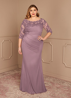 Azazie Alisondra vestidos de madre de la novia Vestido de Rosa Polvorienta de Encaje de Recto image8