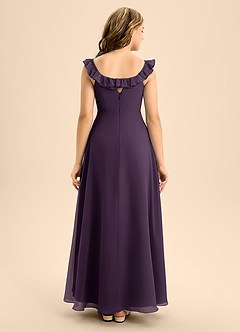 Azazie Callie Junior Plum A-Line Ruched Chiffon Dress image2