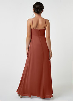 Azazie Collette Junior Auburn A-Line Ruched Chiffon Dress image2